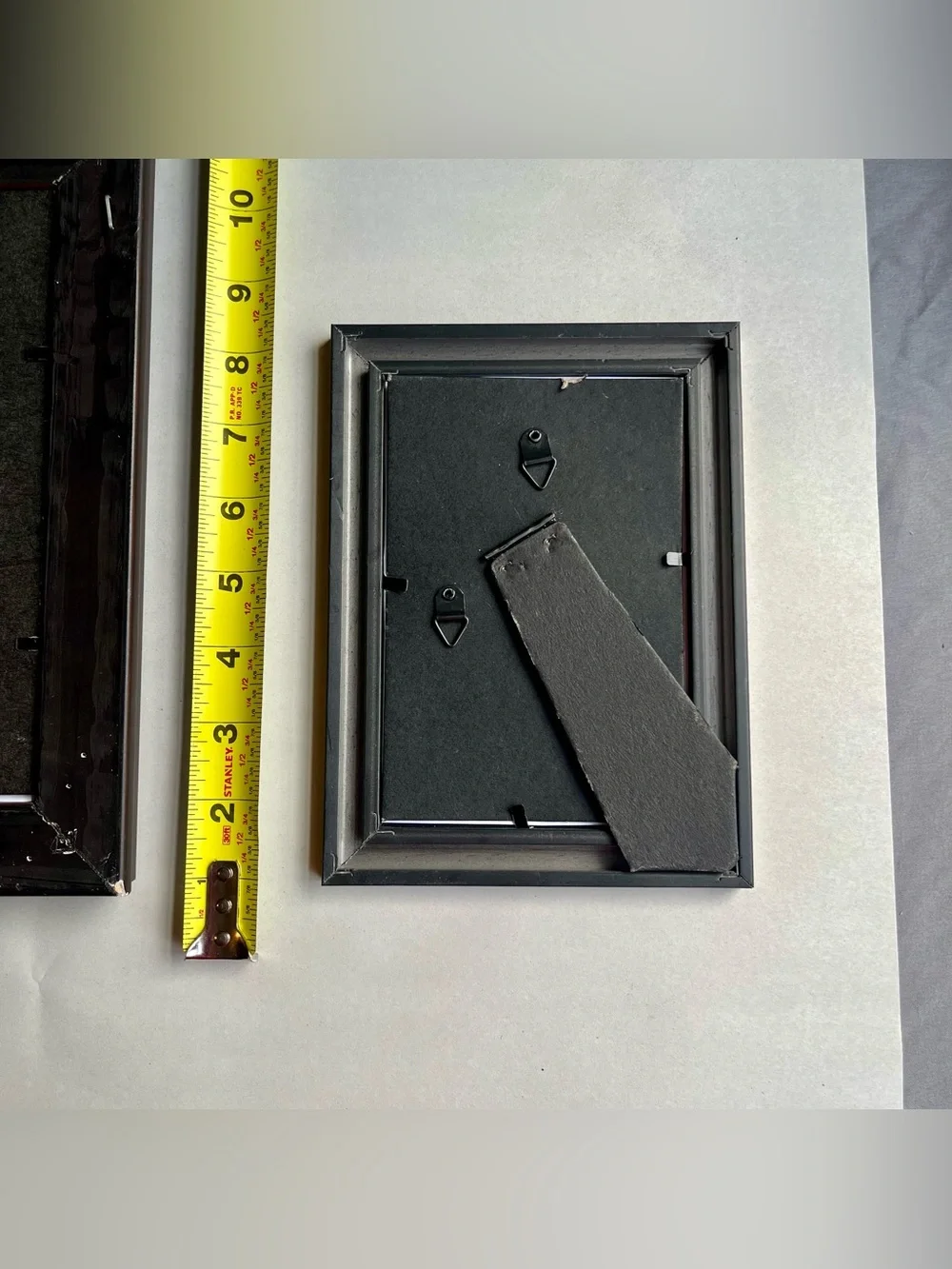 Vintage Black Resin Dark Wood Picture Photo Frames w/ Fine Art Prints-Set of 2
